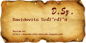 Davidovits Szórád névjegykártya